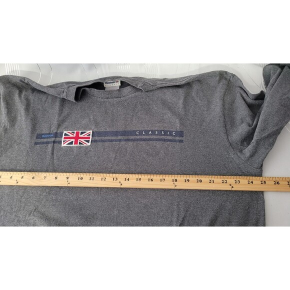 VTG Reebok Classic Crew Neck Embroidered Union Jack Flag Long Sleeve XL Shirt - Picture 5 of 10